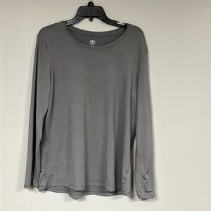Athletic Works GRAY long sleeved athletic workout tee/ top, XL (16-18) stretchy